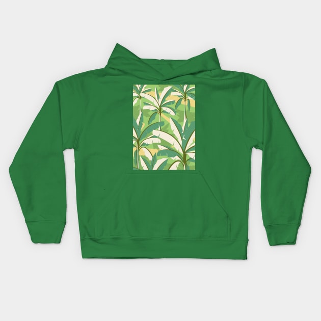 Banana trees Kids Hoodie by Zakaria Azis